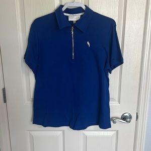 Blue quarter zip Capagallo polo shirt